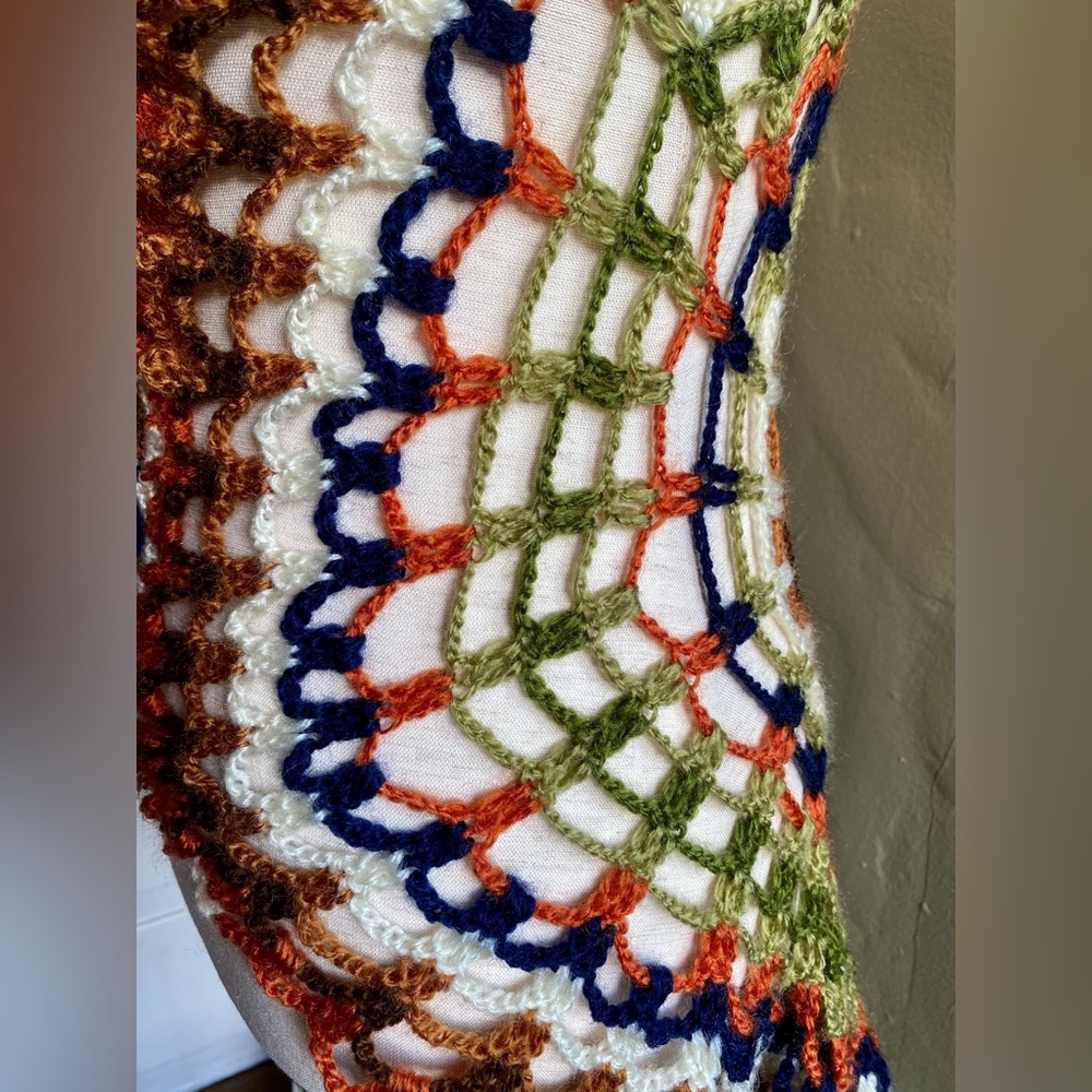 SOLD! 🔴 Vintage Crochet Single Stitch Sweater Vest | 1970’s Multicolor - Picture 10 of 13